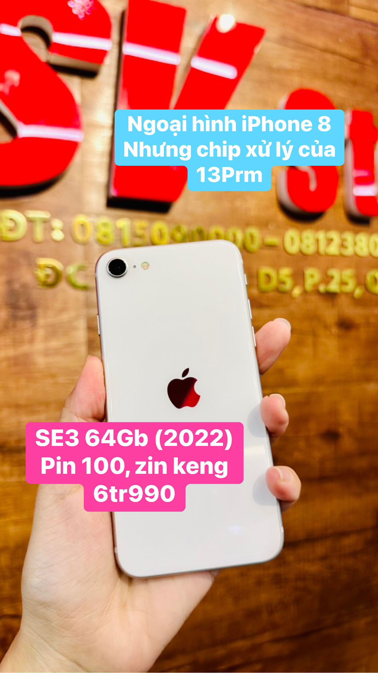 iPhone SE 3 64Gb (2022) QT 99,9% Zin áp xuất Pin 100%